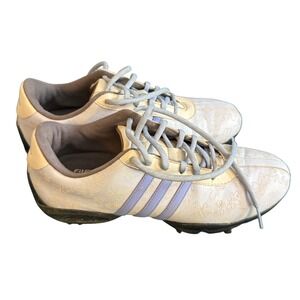 Adidas Women's Golf Shoes White Lavender Floral Print FitFOAM Z-TRAXION Size 7